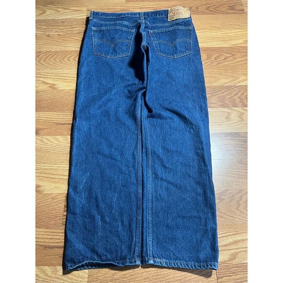 Vintage 90s Levi’s 501 Button Fly Dark Wash Jeans - Picture 2 of 7